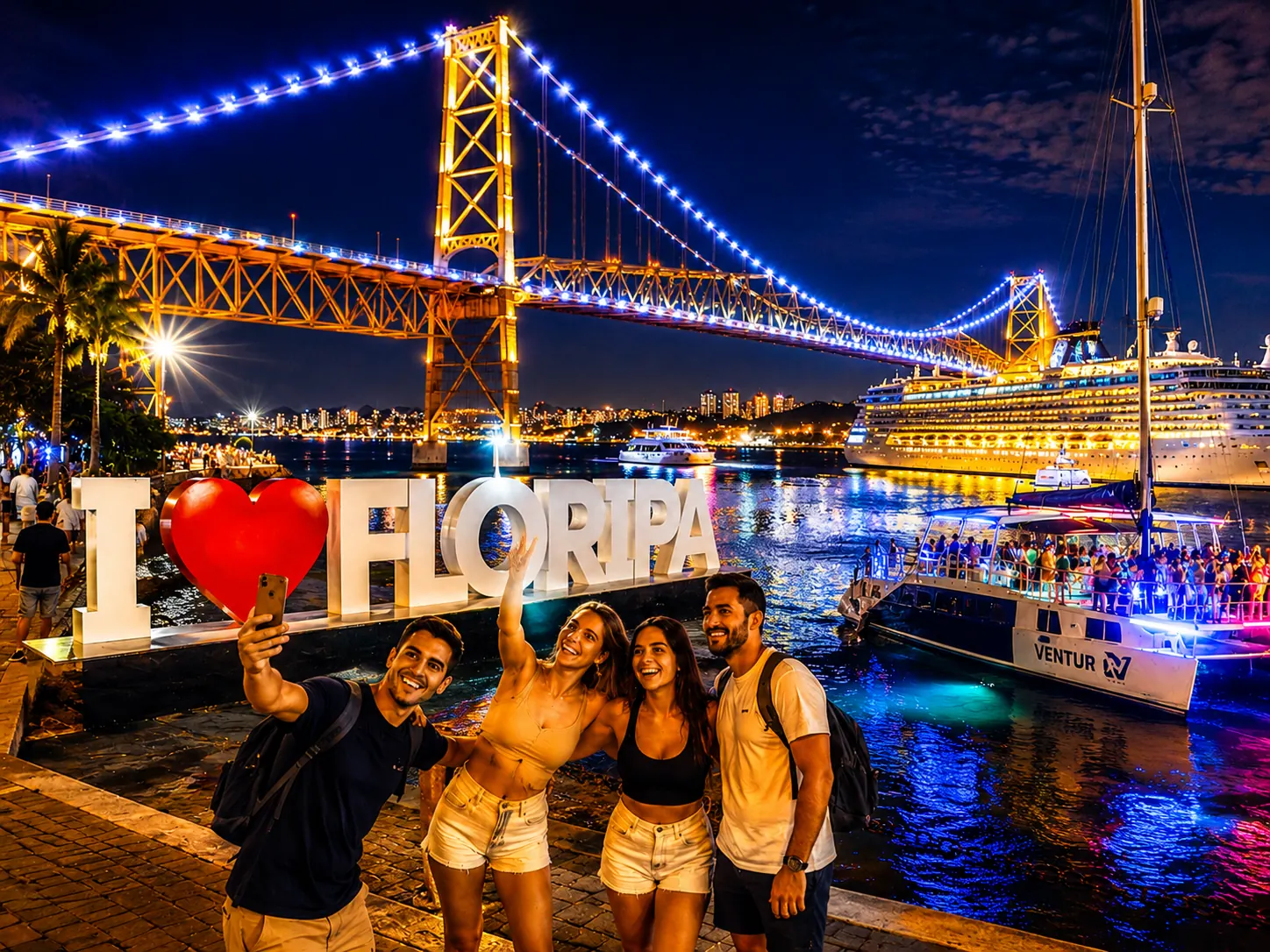 Tour nocturno Puente Hercílio Luz